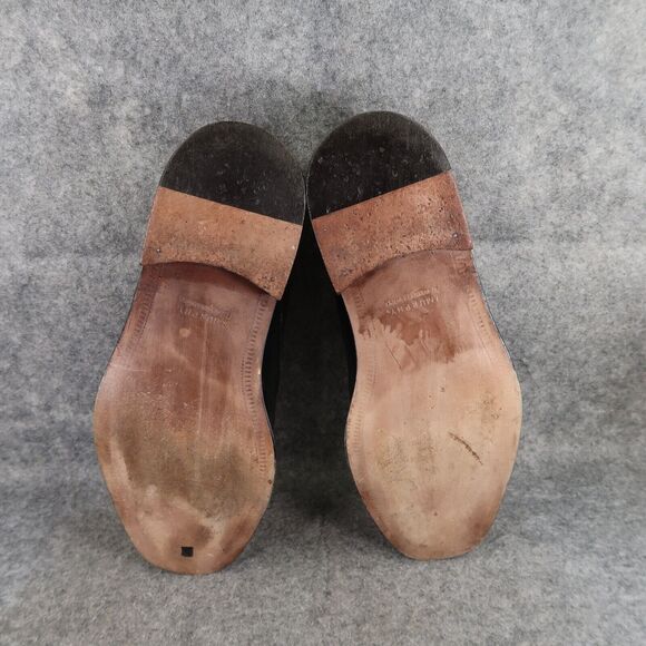 Johnston & Murphy Shoes Mens 10 Oxfords Derby Cap Toe Black Leather Dress Formal - Picture 9 of 14